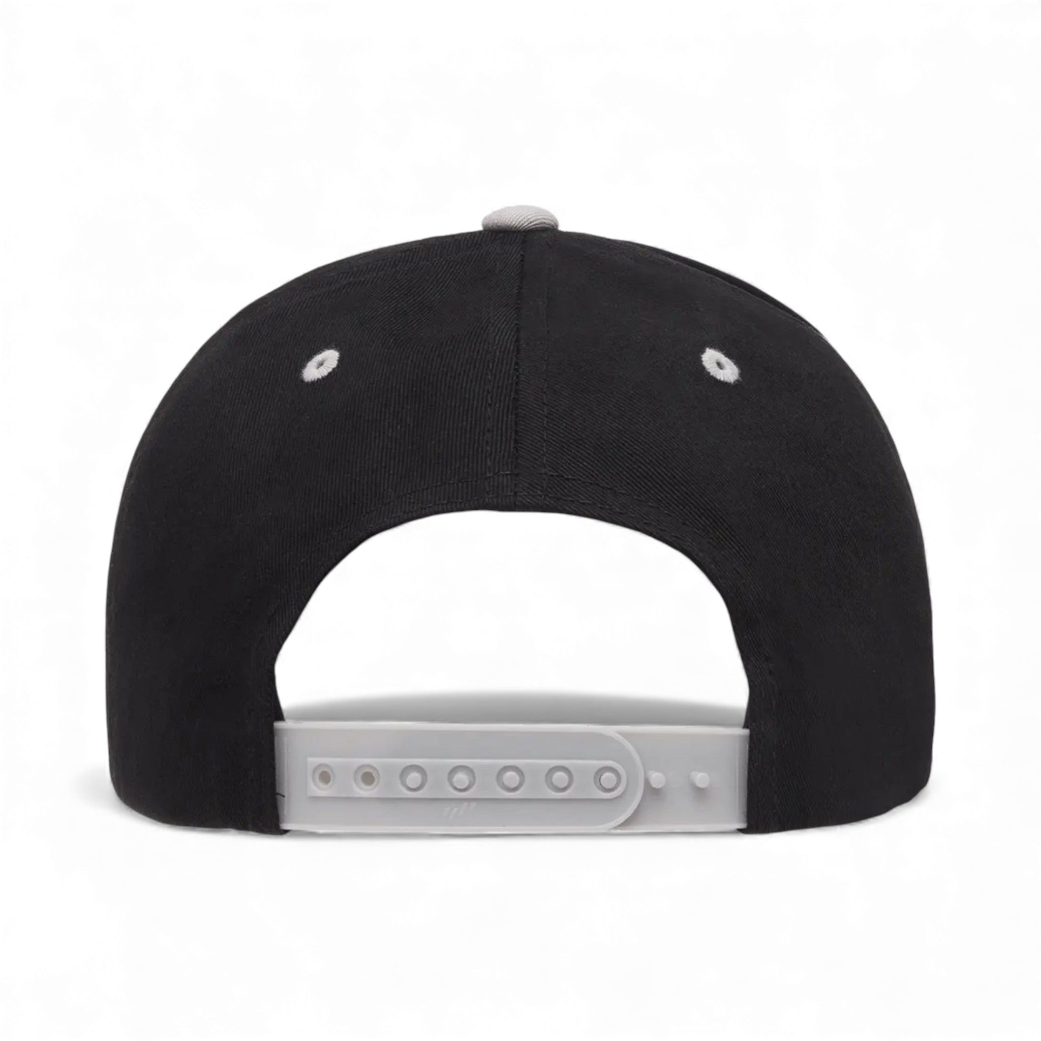 Back view of YP Classics 6007 custom hat in black and grey