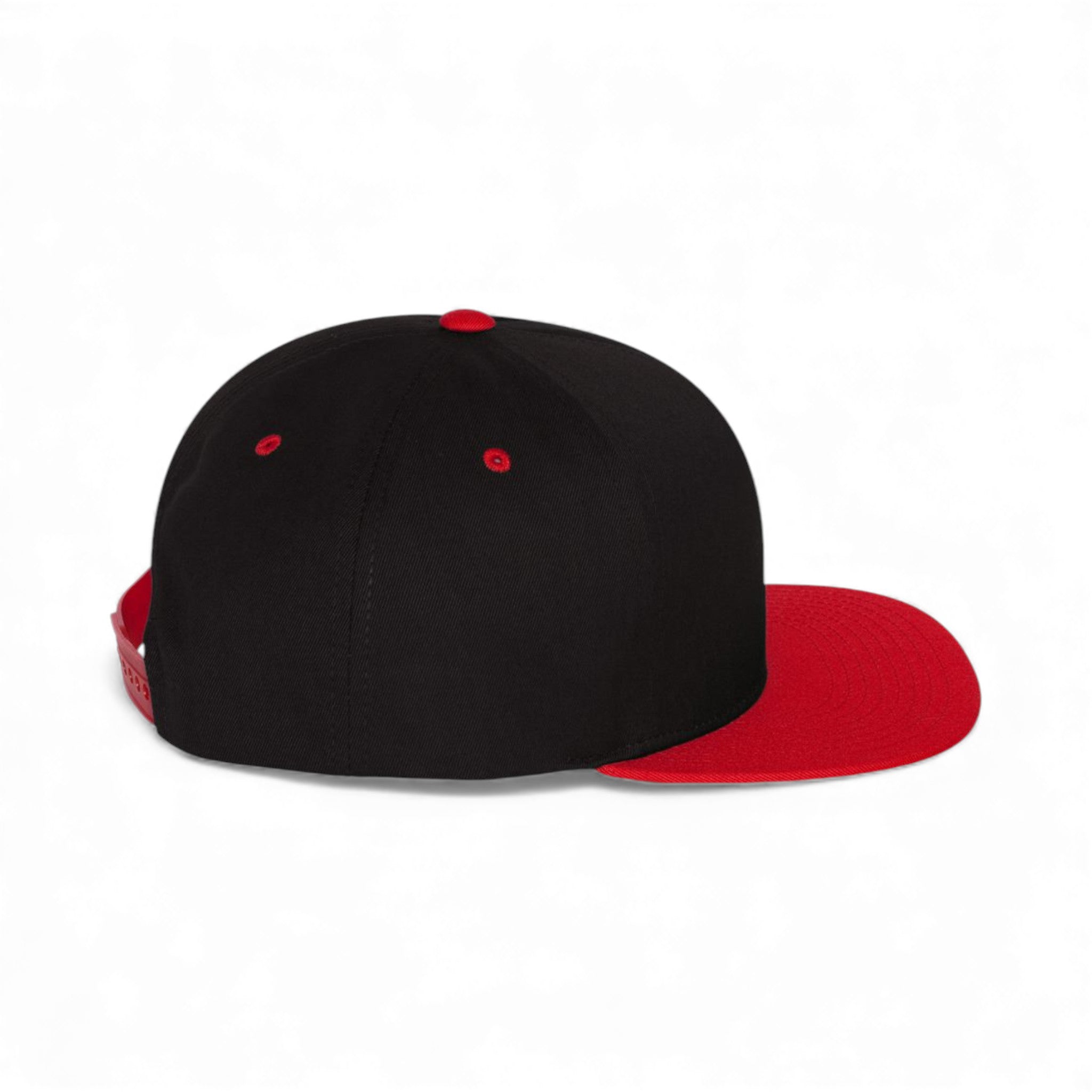 Right side view of YP Classics 6007 custom hat in black and red
