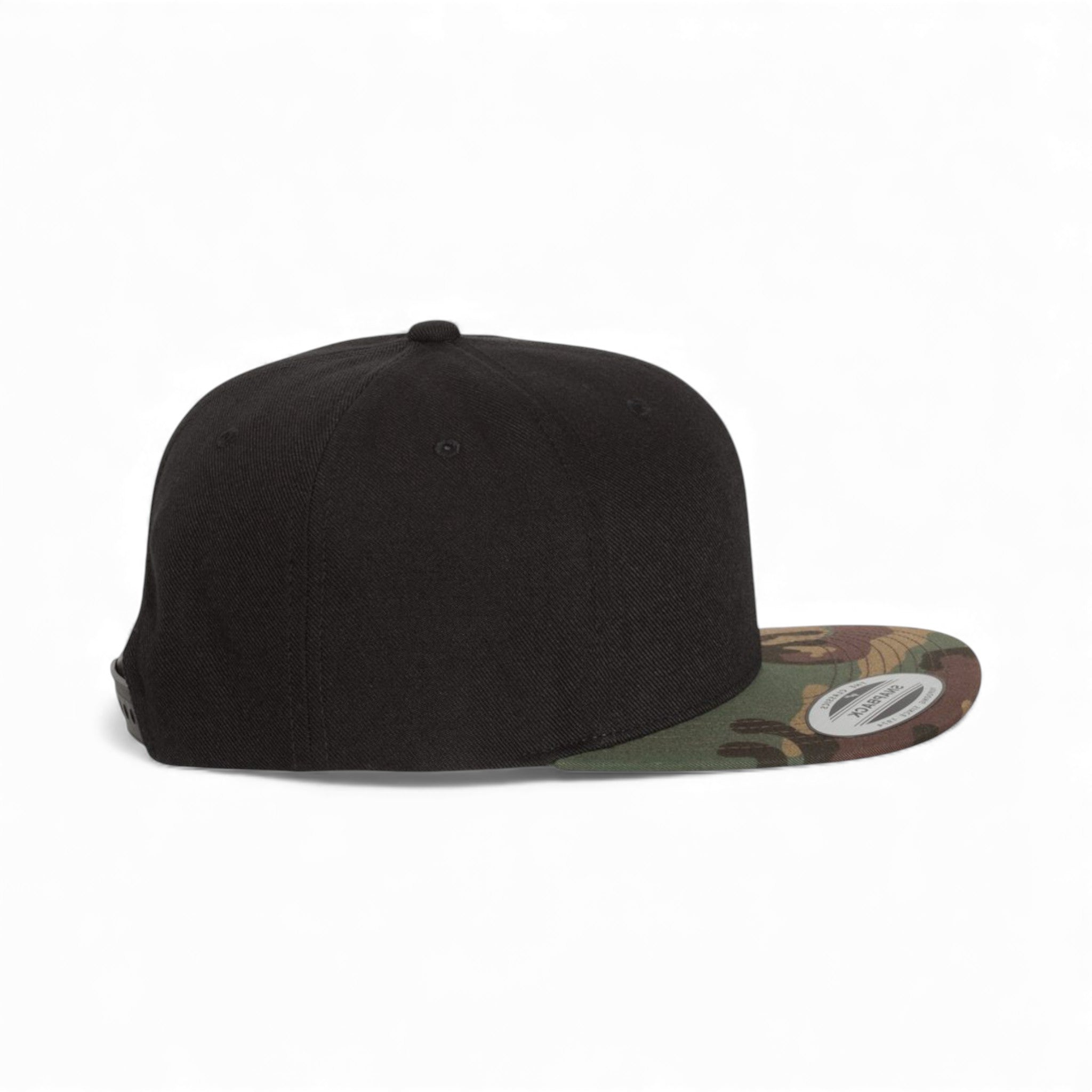 Right side view of YP Classics 6089M custom hat in black and camo