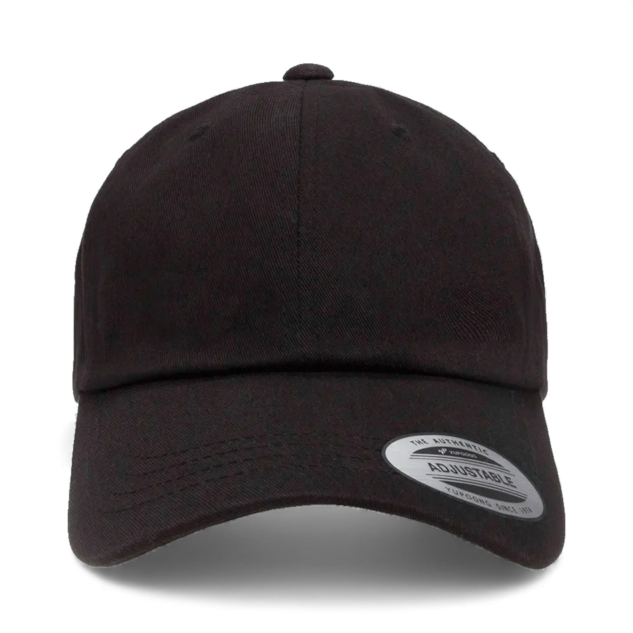 Front view of YP Classics 6245CM custom hat in black