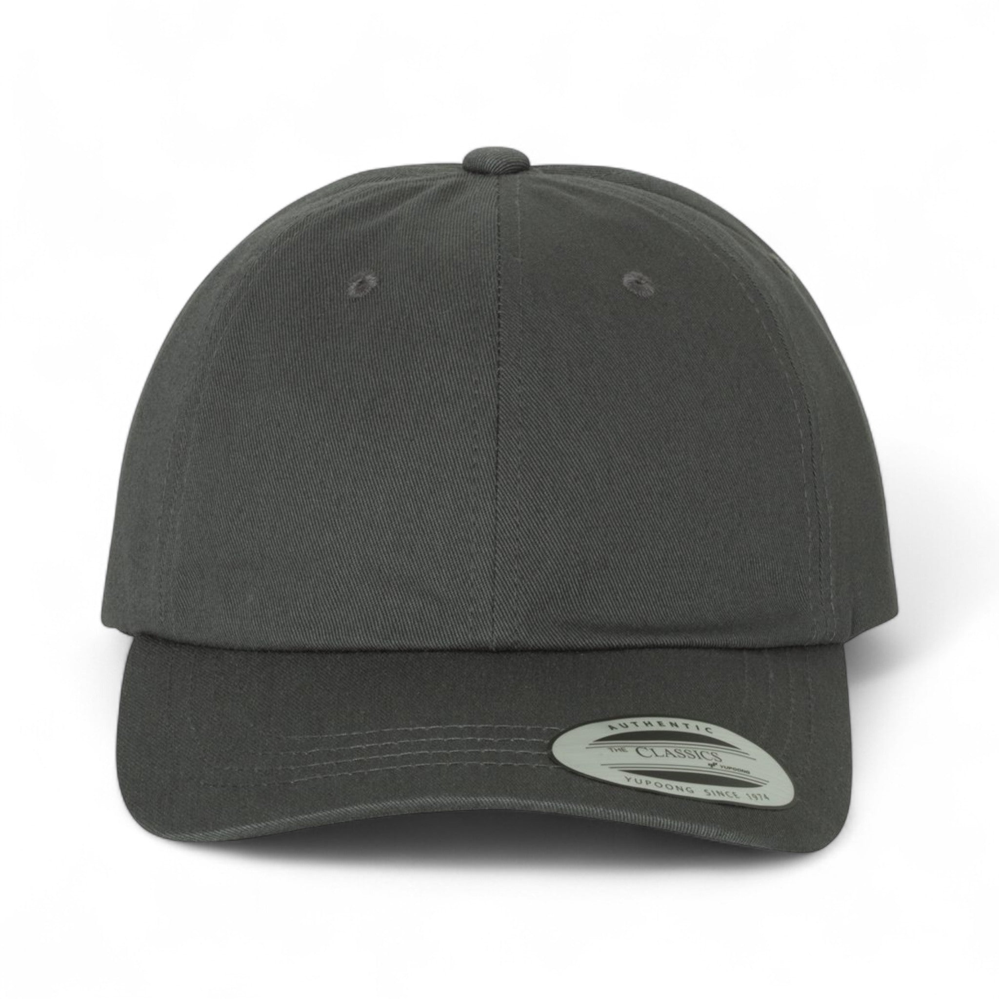 Front view of YP Classics 6245CM custom hat in dark grey
