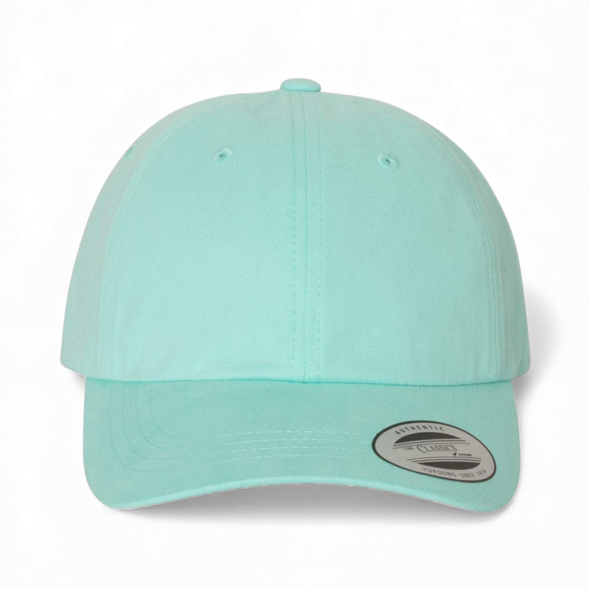 Front view of YP Classics 6245PT custom hat in diamond blue