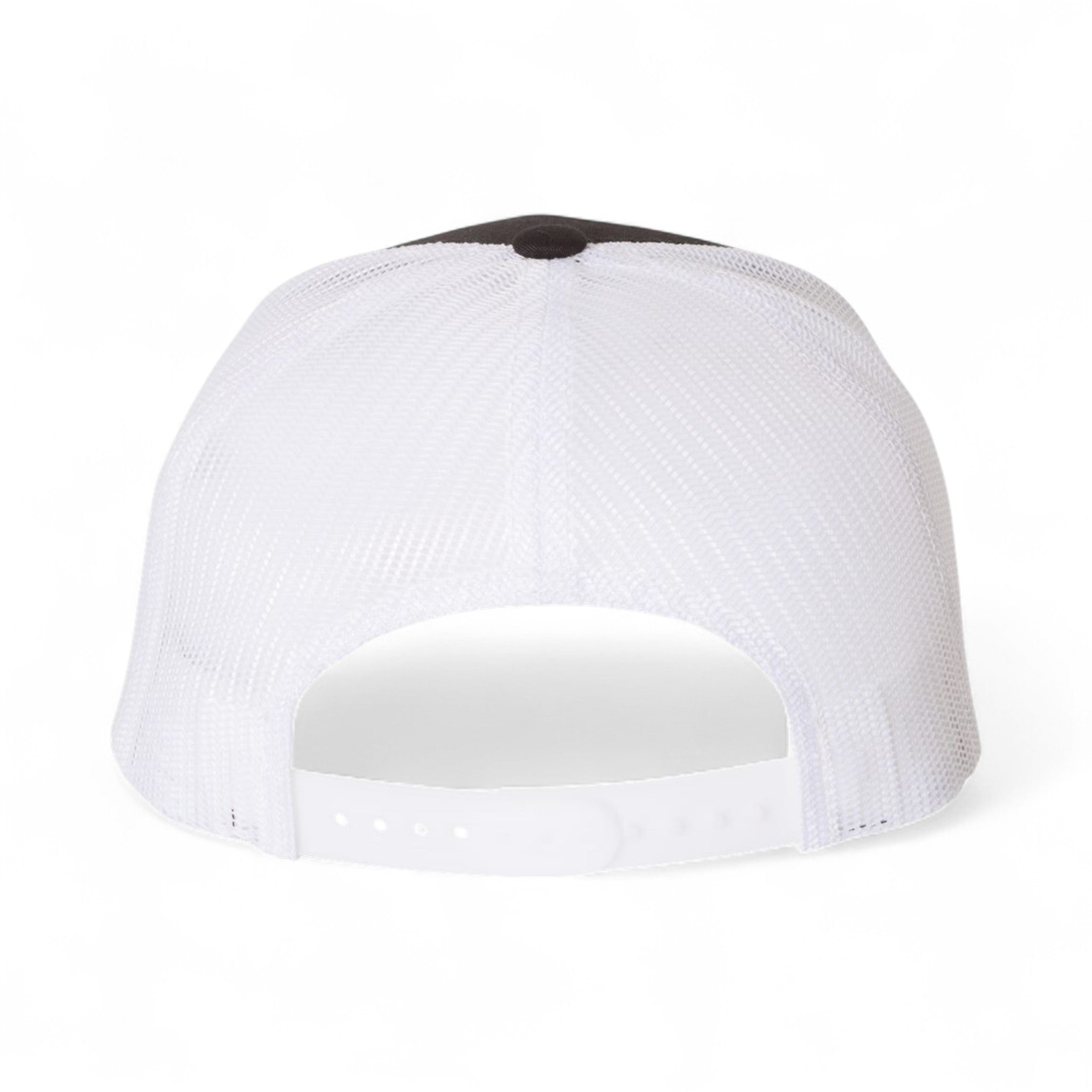 Back view of YP Classics 6506 custom hat in black and white