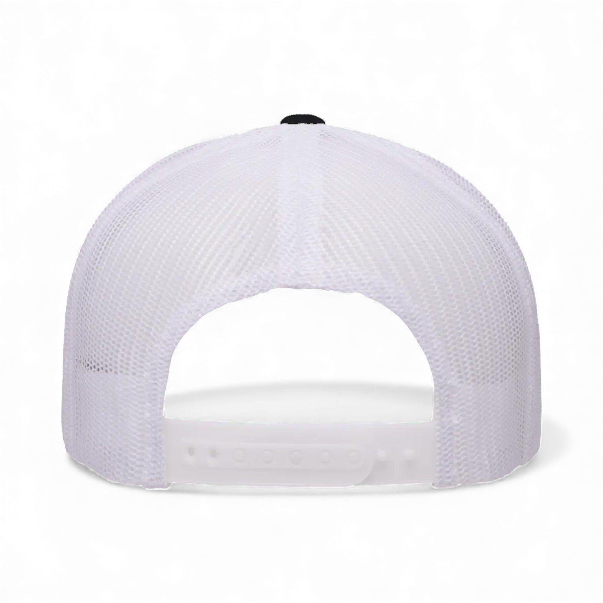 Back view of YP Classics 6506 custom hat in black and white