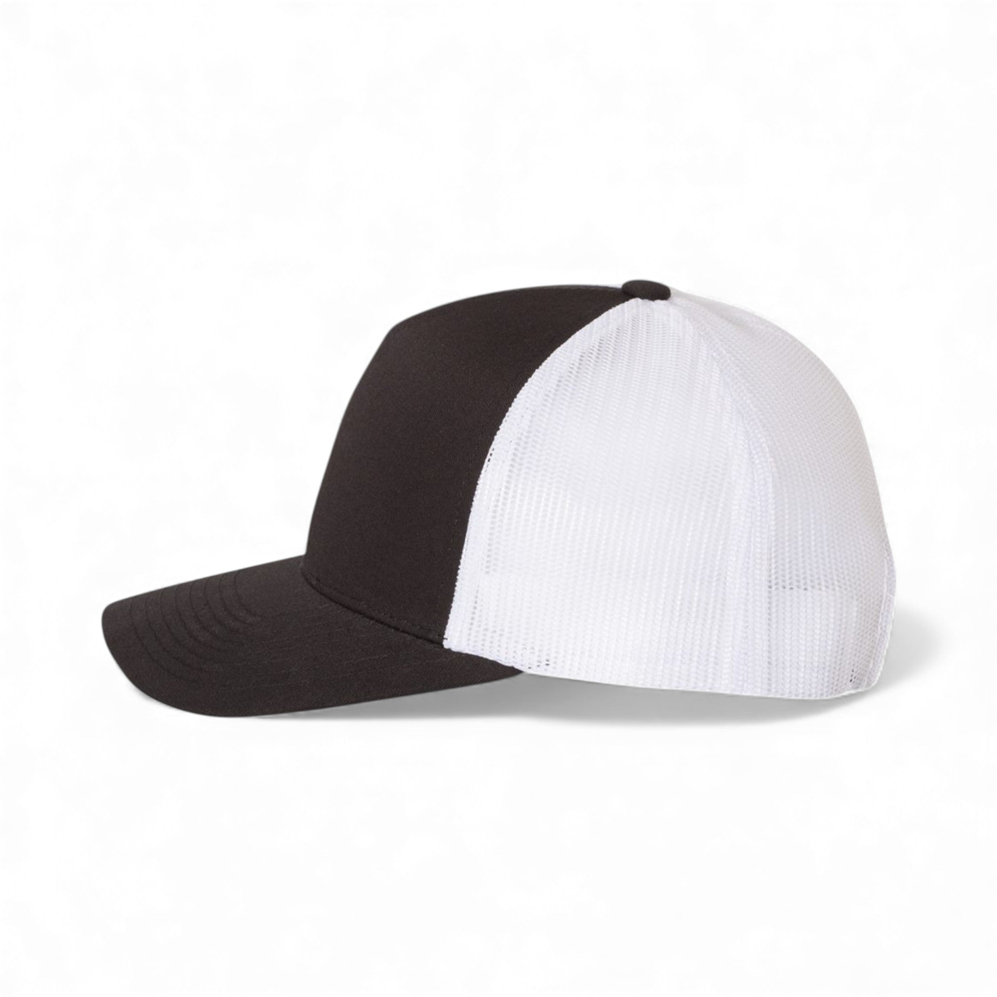 Left side view of YP Classics 6506 custom hat in black and white