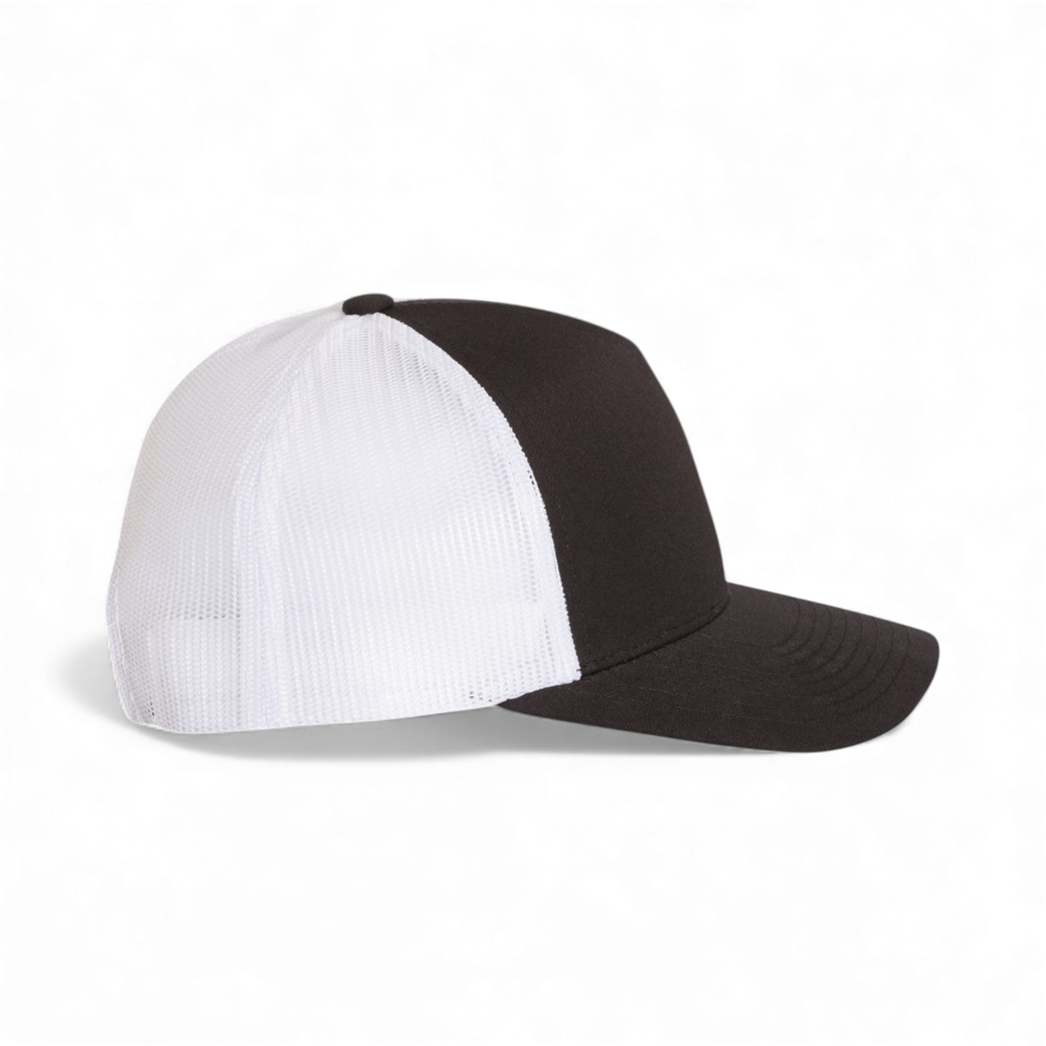 Right side view of YP Classics 6506 custom hat in black and white