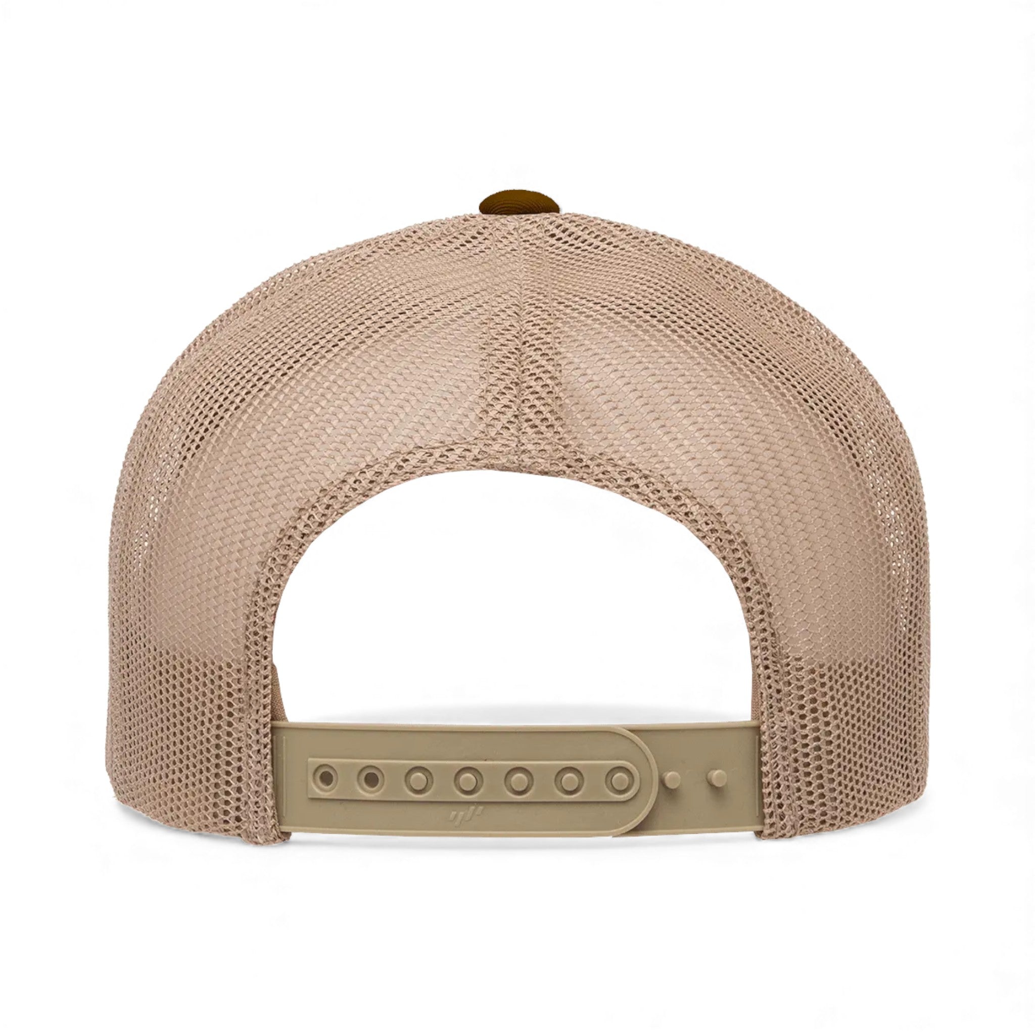 Back view of YP Classics 6506 custom hat in brown and khaki
