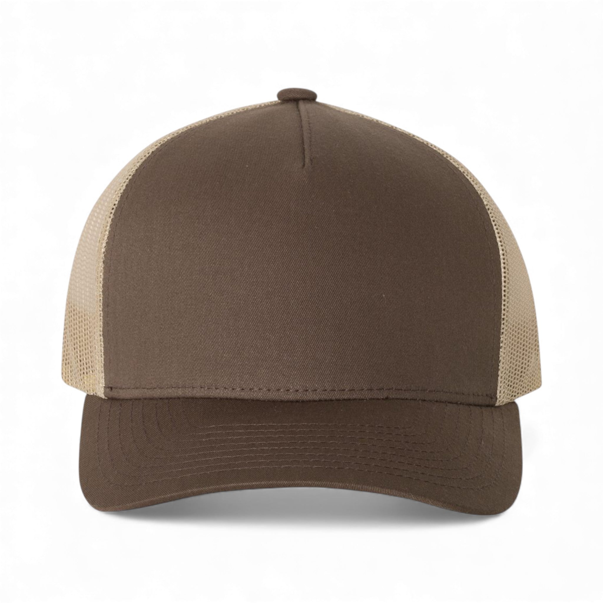 Front view of YP Classics 6506 custom hat in brown and khaki