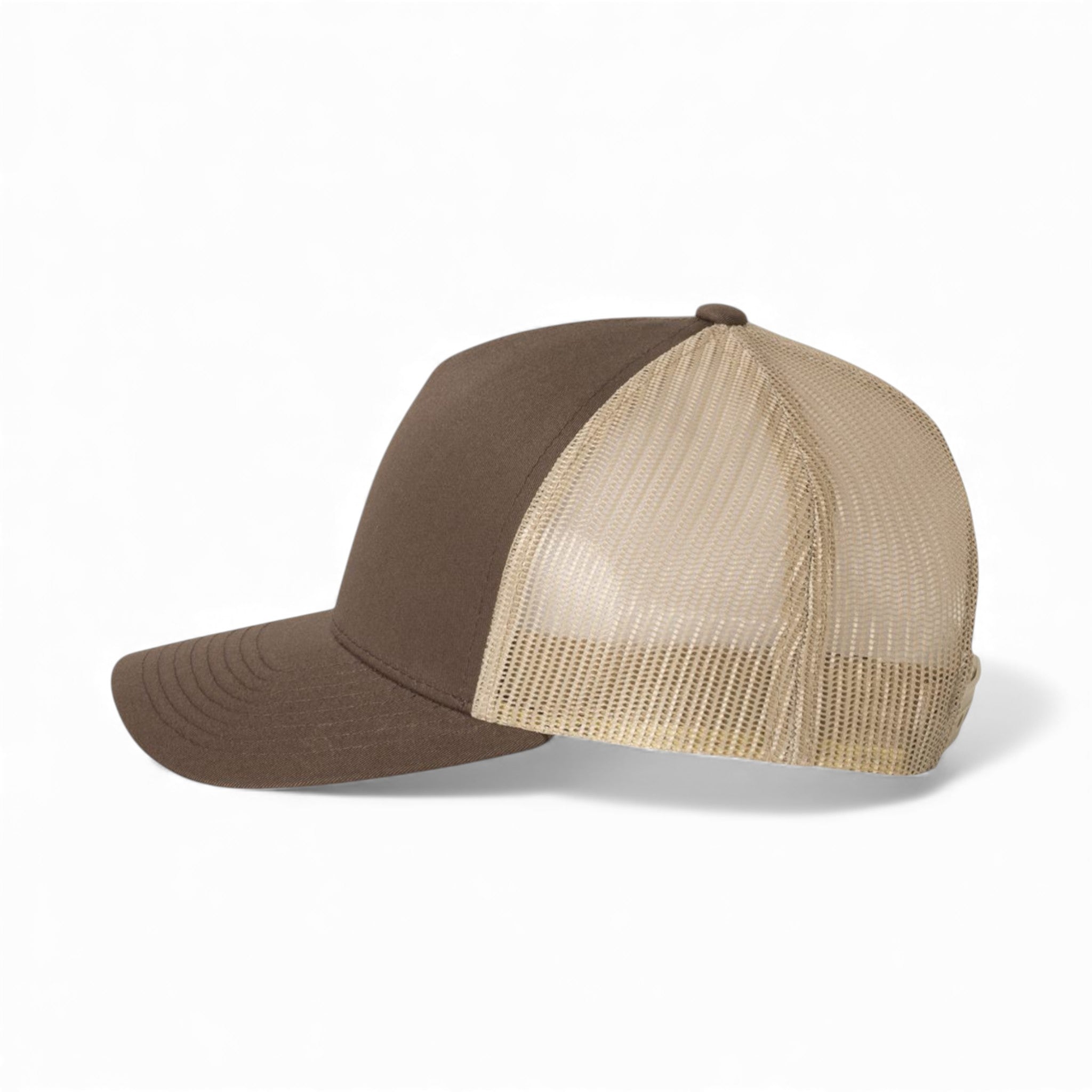 Left side view of YP Classics 6506 custom hat in brown and khaki
