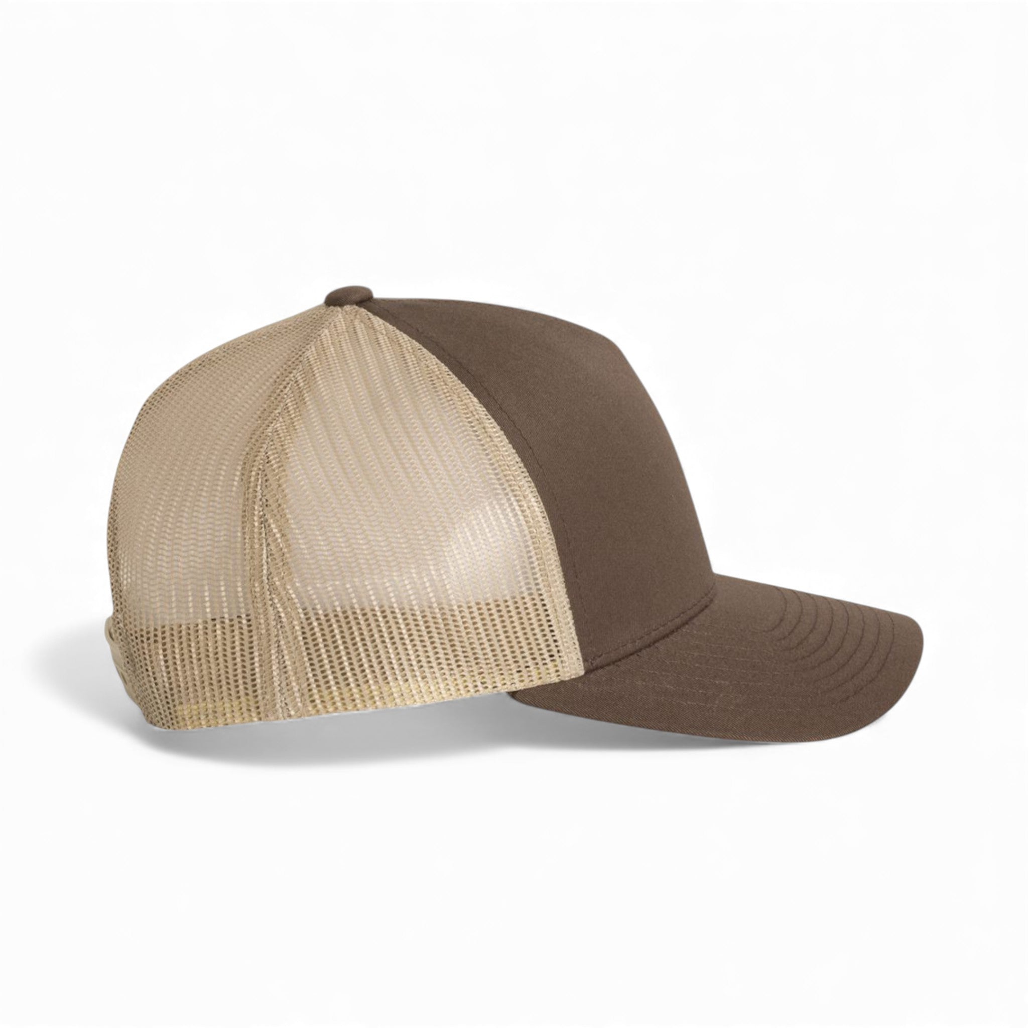 Right side view of YP Classics 6506 custom hat in brown and khaki