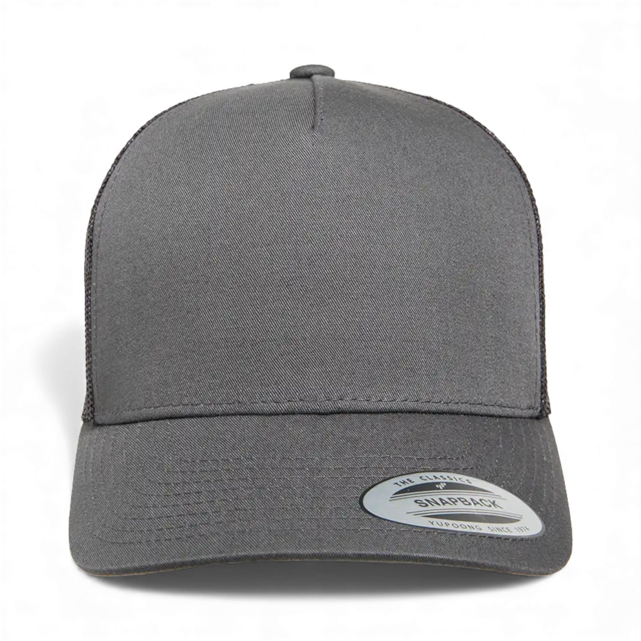 Front view of YP Classics 6506 custom hat in charcoal
