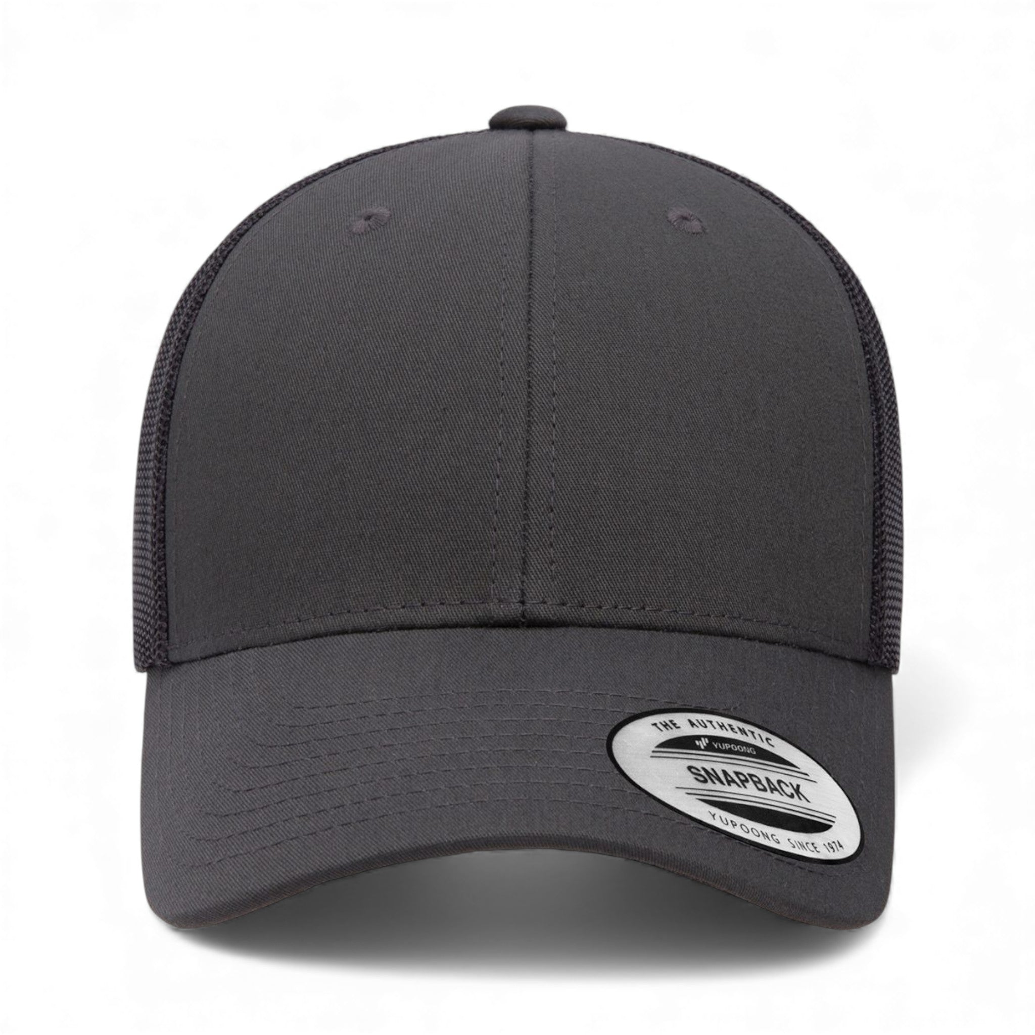 Front view of YP Classics 6601 custom hat in charcoal