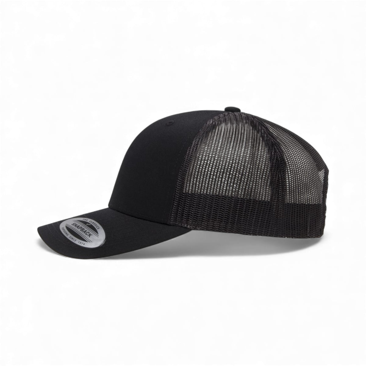 Left side view of YP Classics 6606 custom hat in black