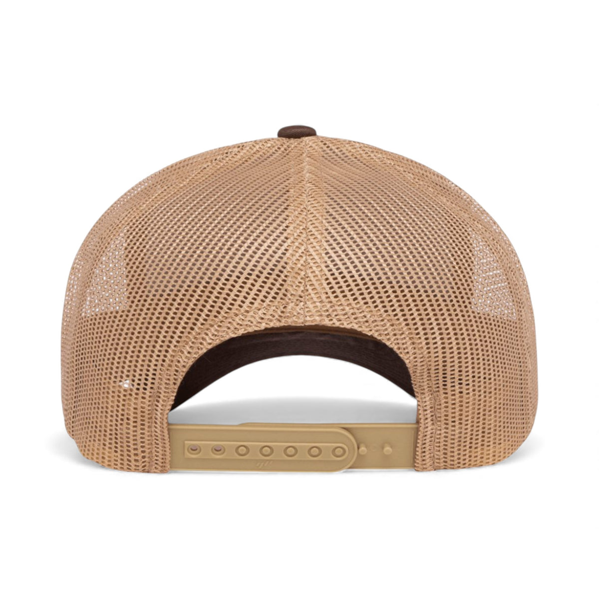 Back view of YP Classics 6606 custom hat in brown and khaki