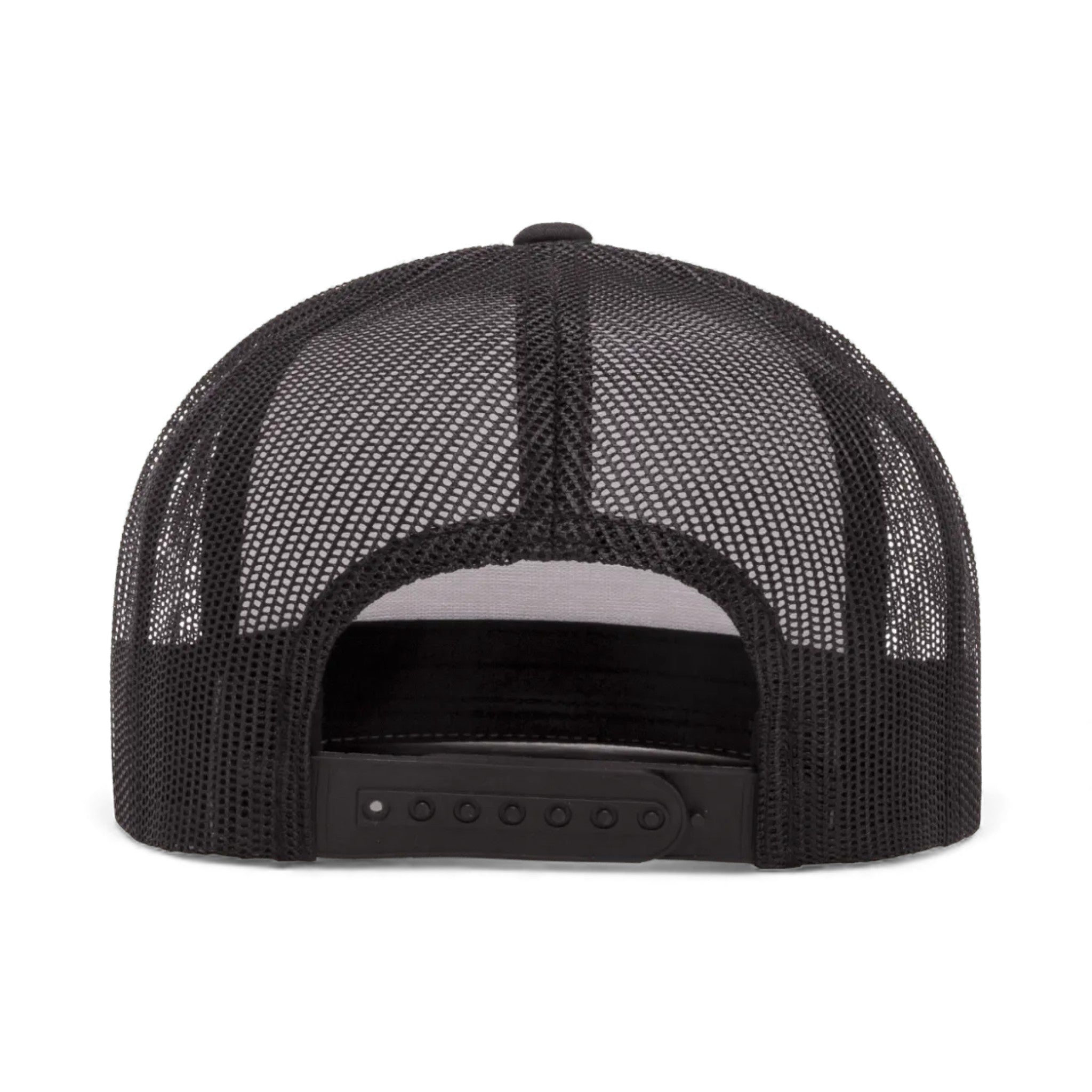 Back view of YP Classics 6606 custom hat in black, white and black