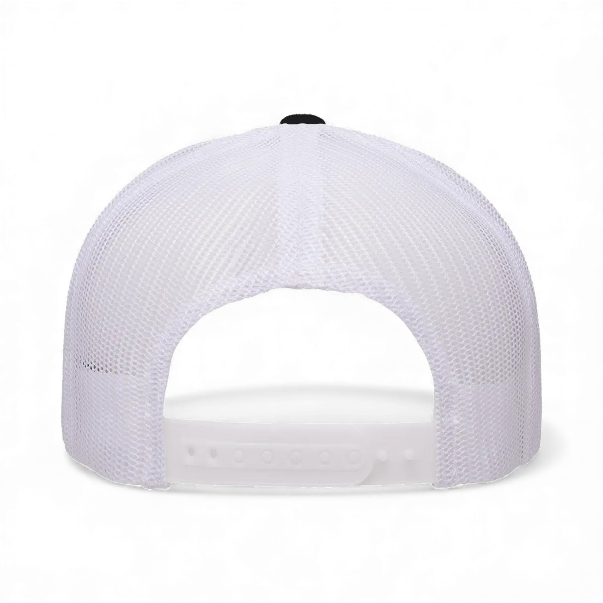 Back view of YP Classics 6606 custom hat in black and white