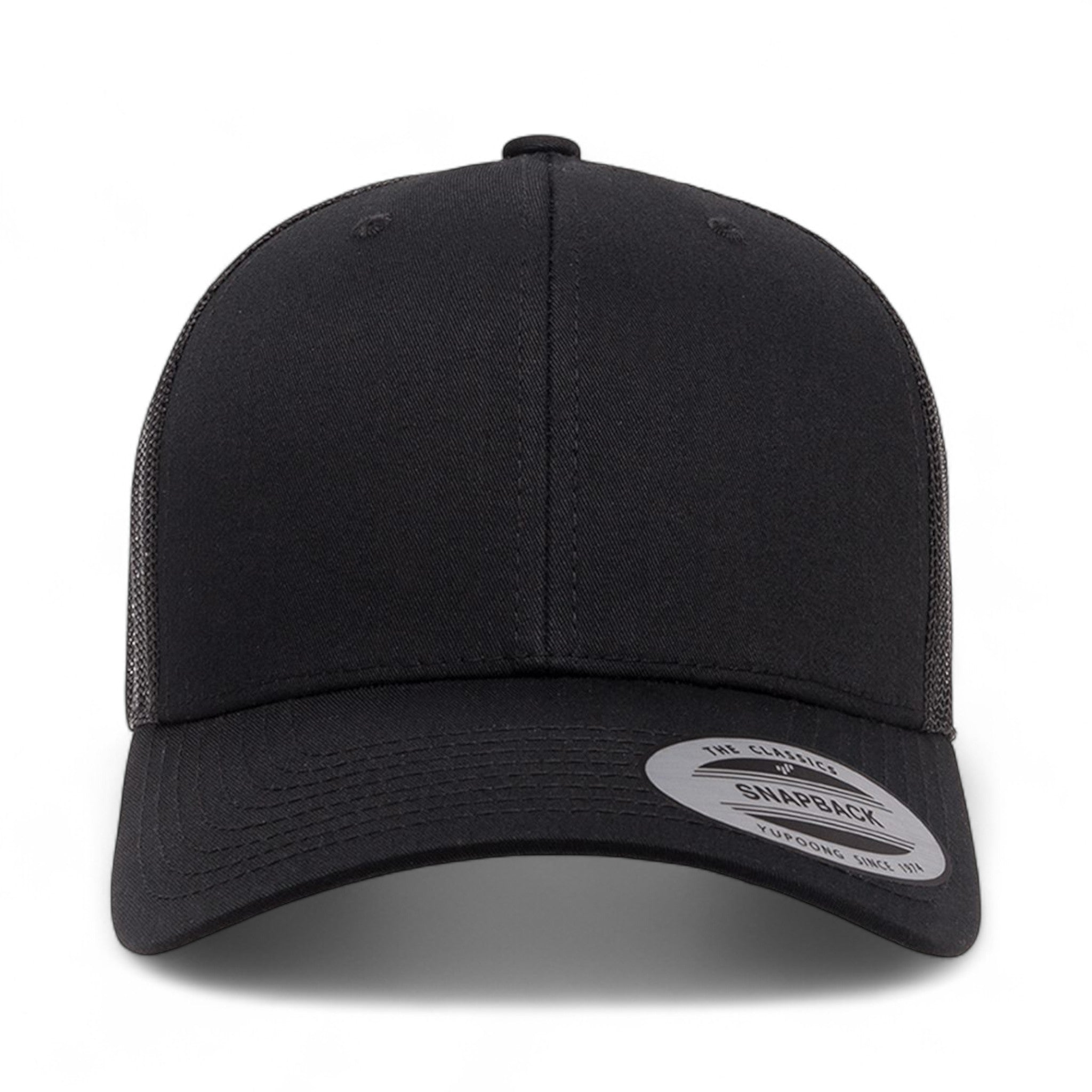 Front view of YP Classics 6606 custom hat in black