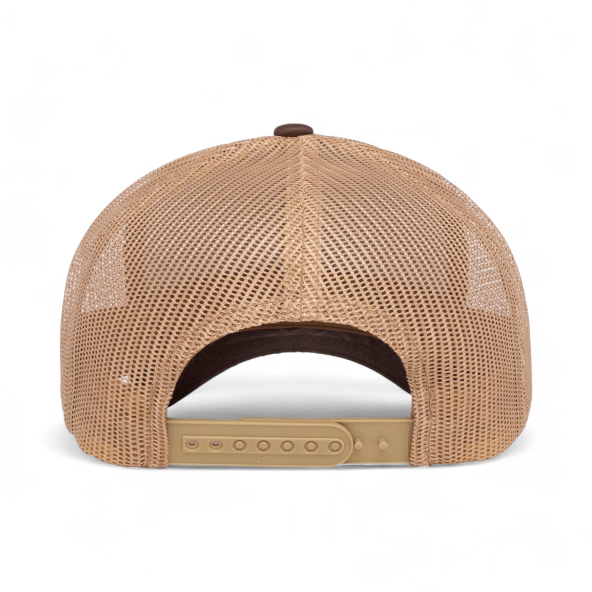 Back view of YP Classics 6606 custom hat in brown and khaki