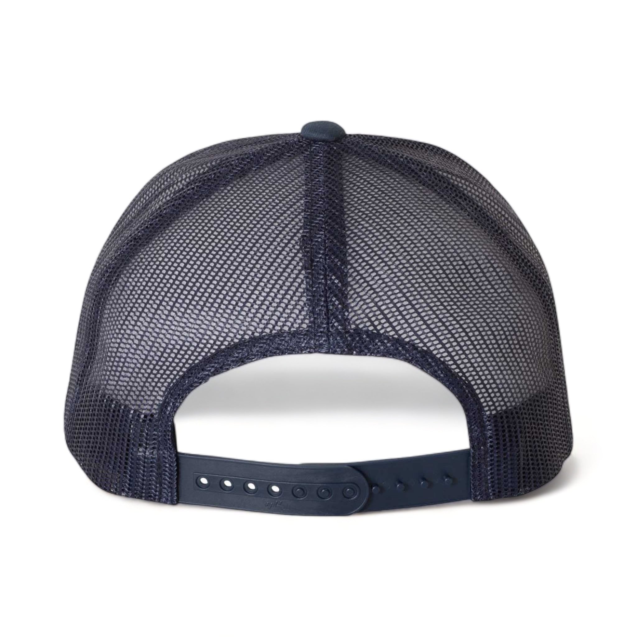 Back view of YP Classics 6606 custom hat in navy, white and navy