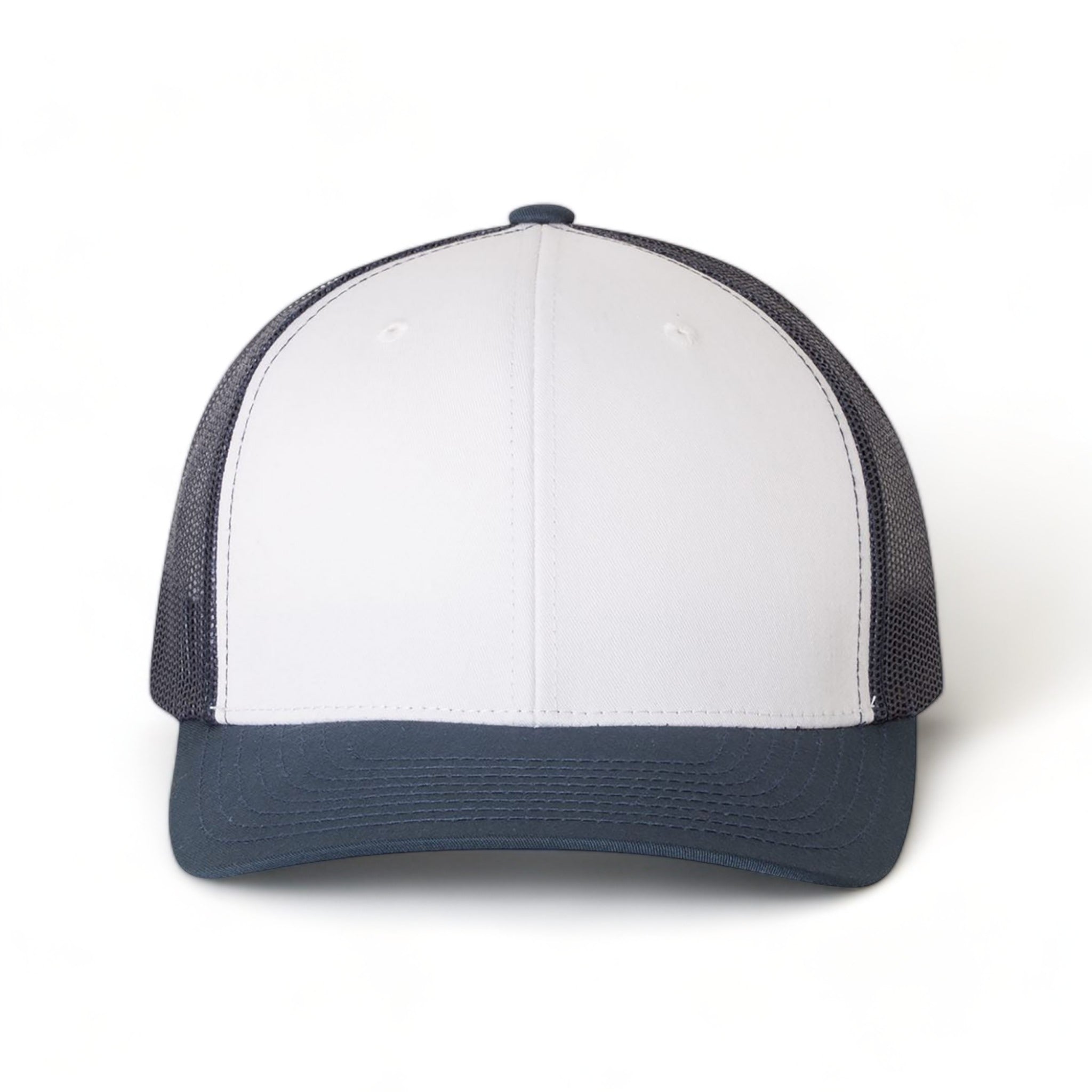 Front view of YP Classics 6606 custom hat in navy, white and navy