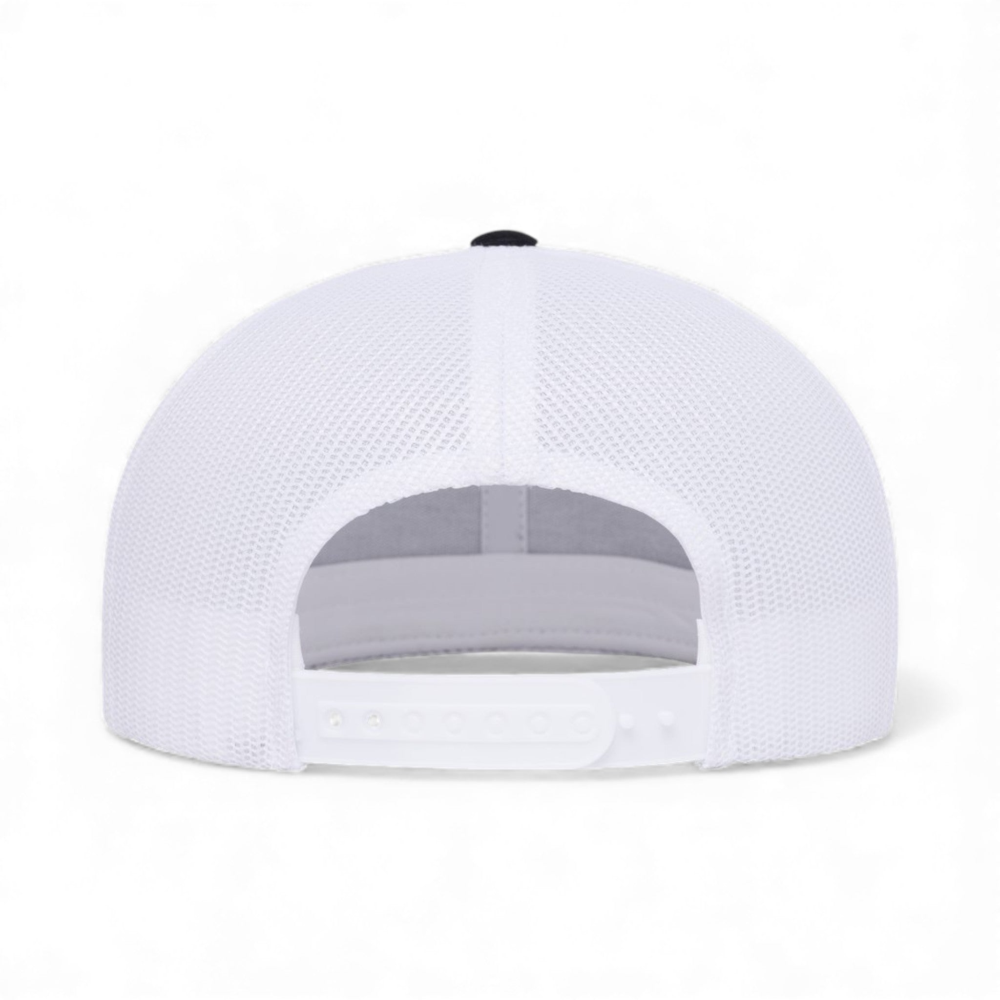 Back view of YP Classics 6609 custom hat in black and white