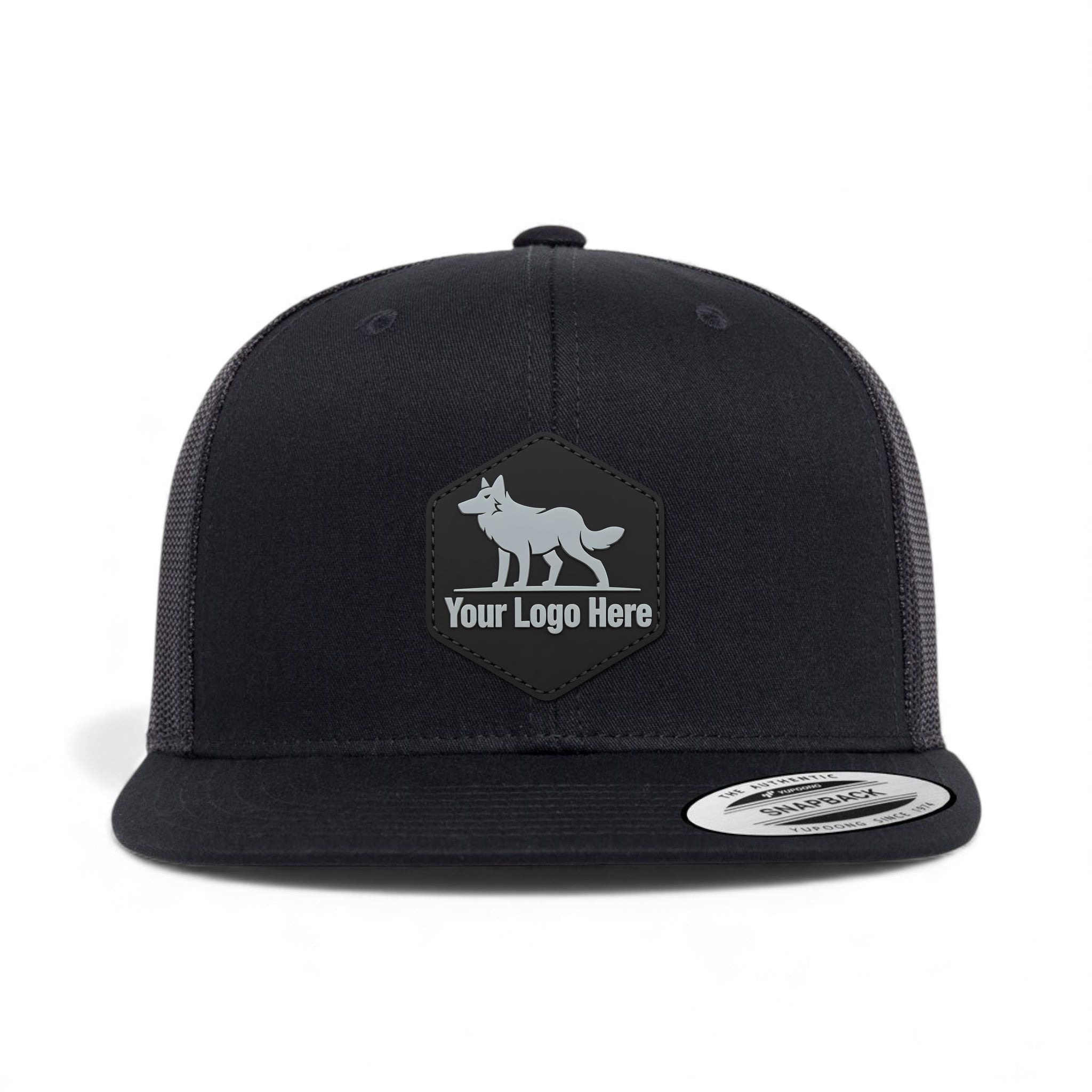 PVC patch preview of YP Classics 6609 custom hat in black