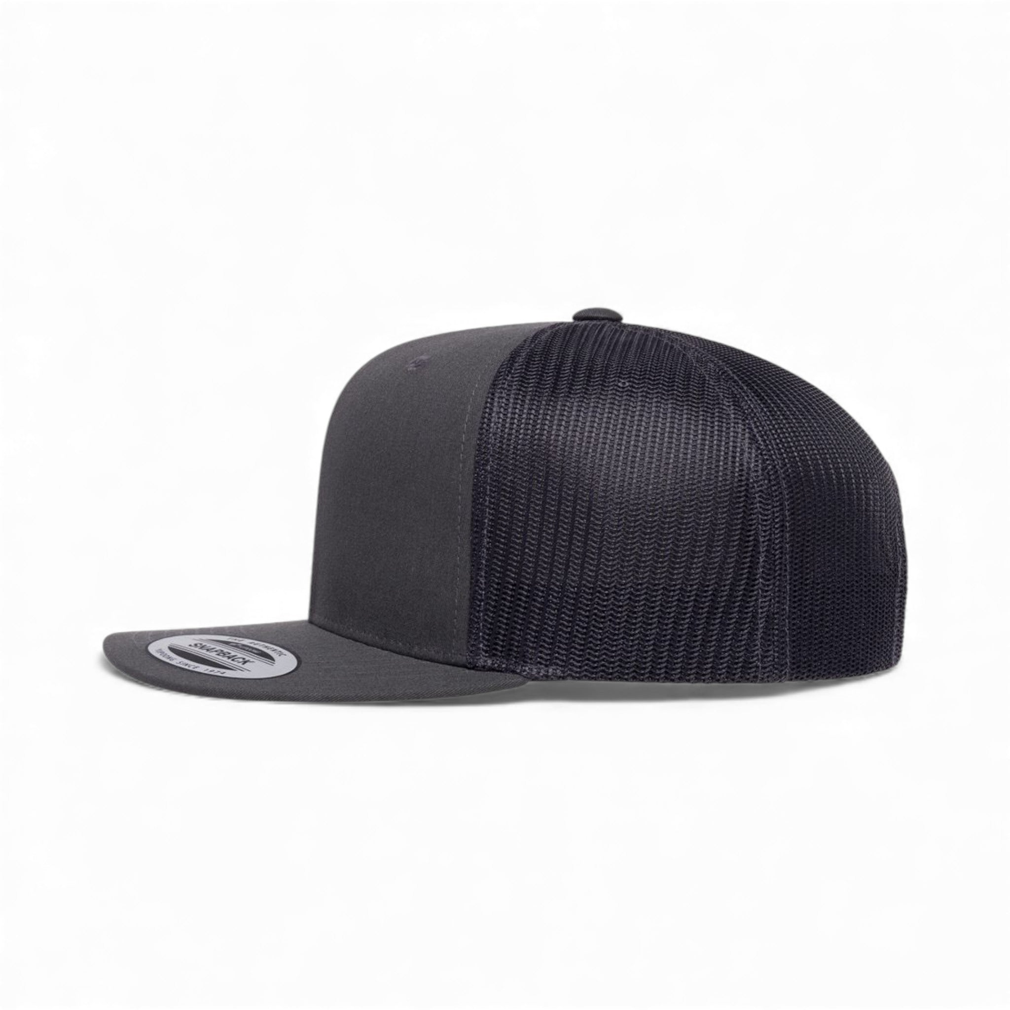 Left side view of YP Classics 6609 custom hat in charcoal