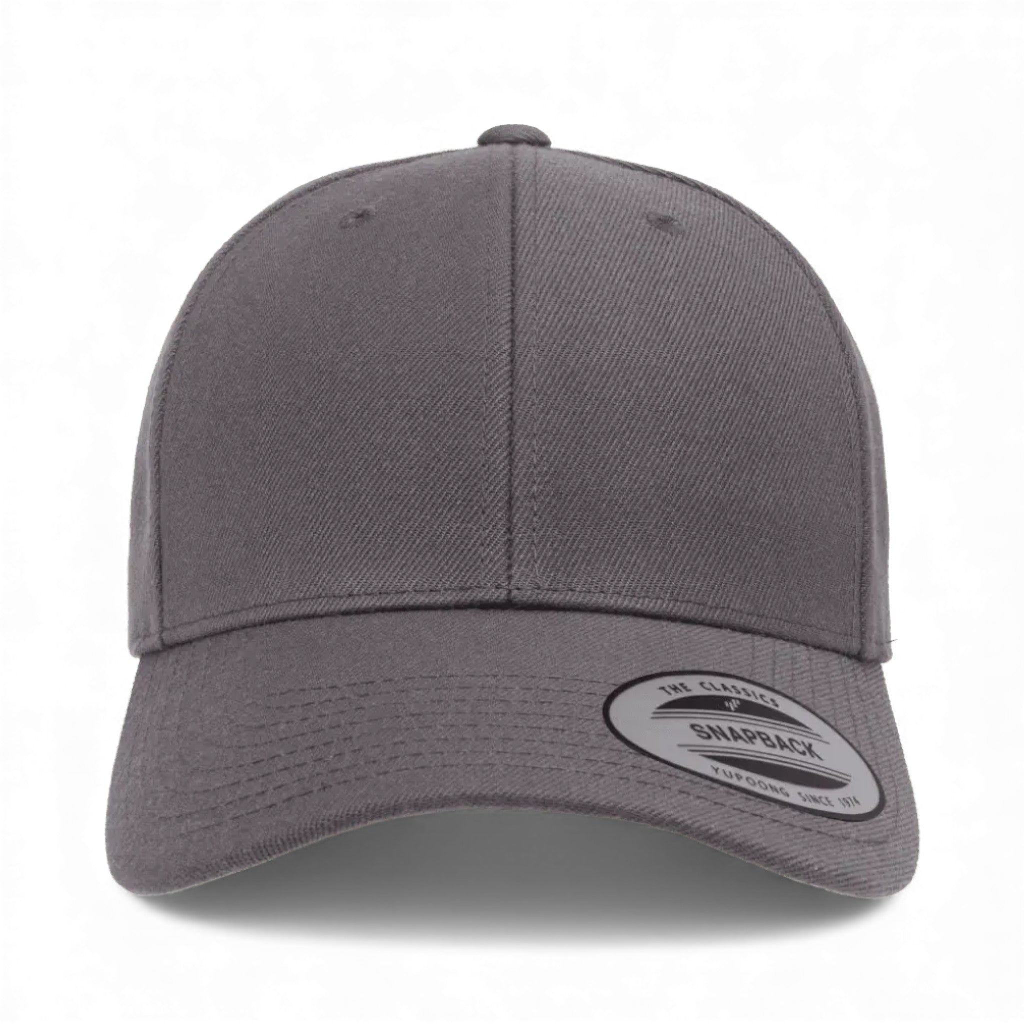 Front view of YP Classics 6789M custom hat in dark grey