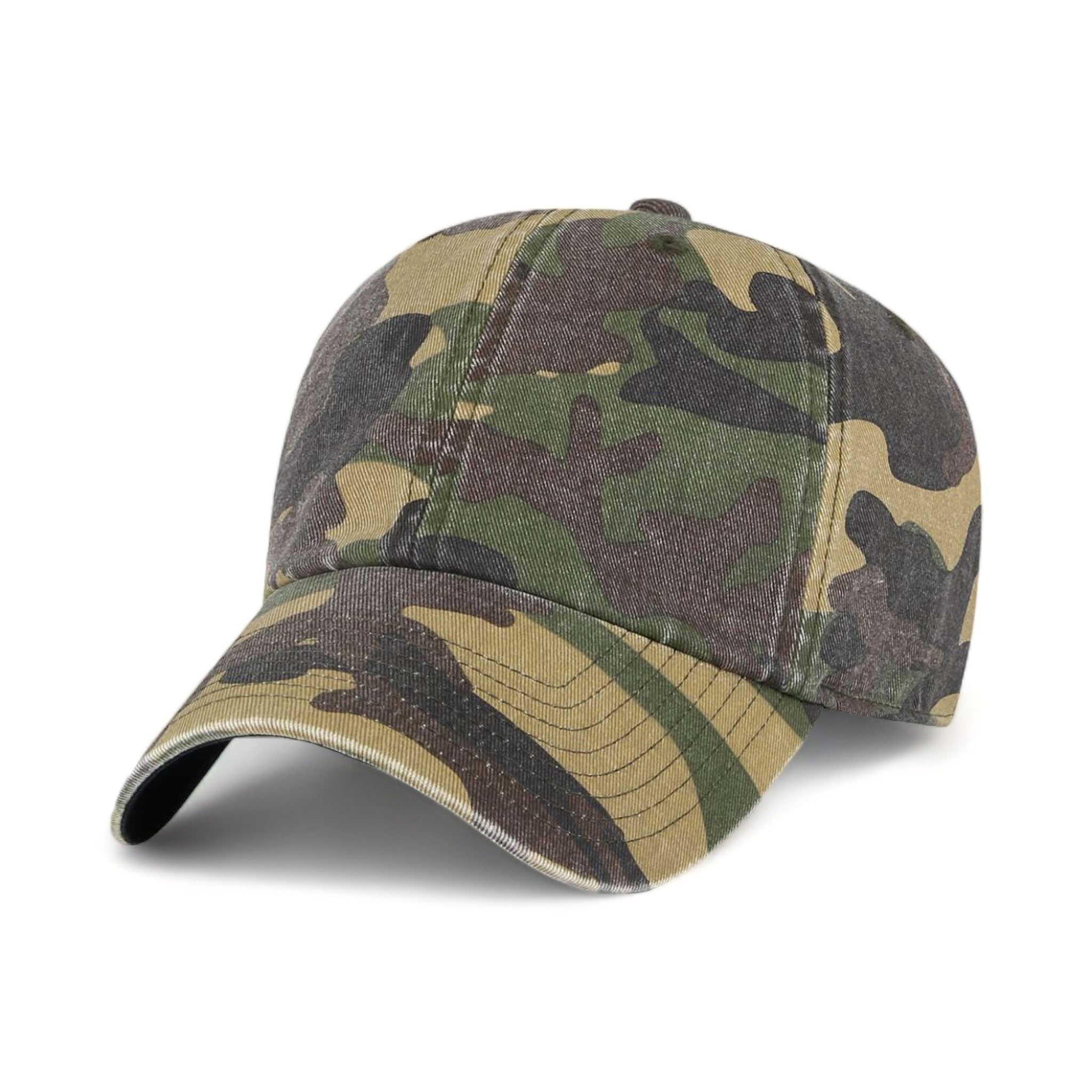 Front view of 47 Brand 4700 custom hat in camo green