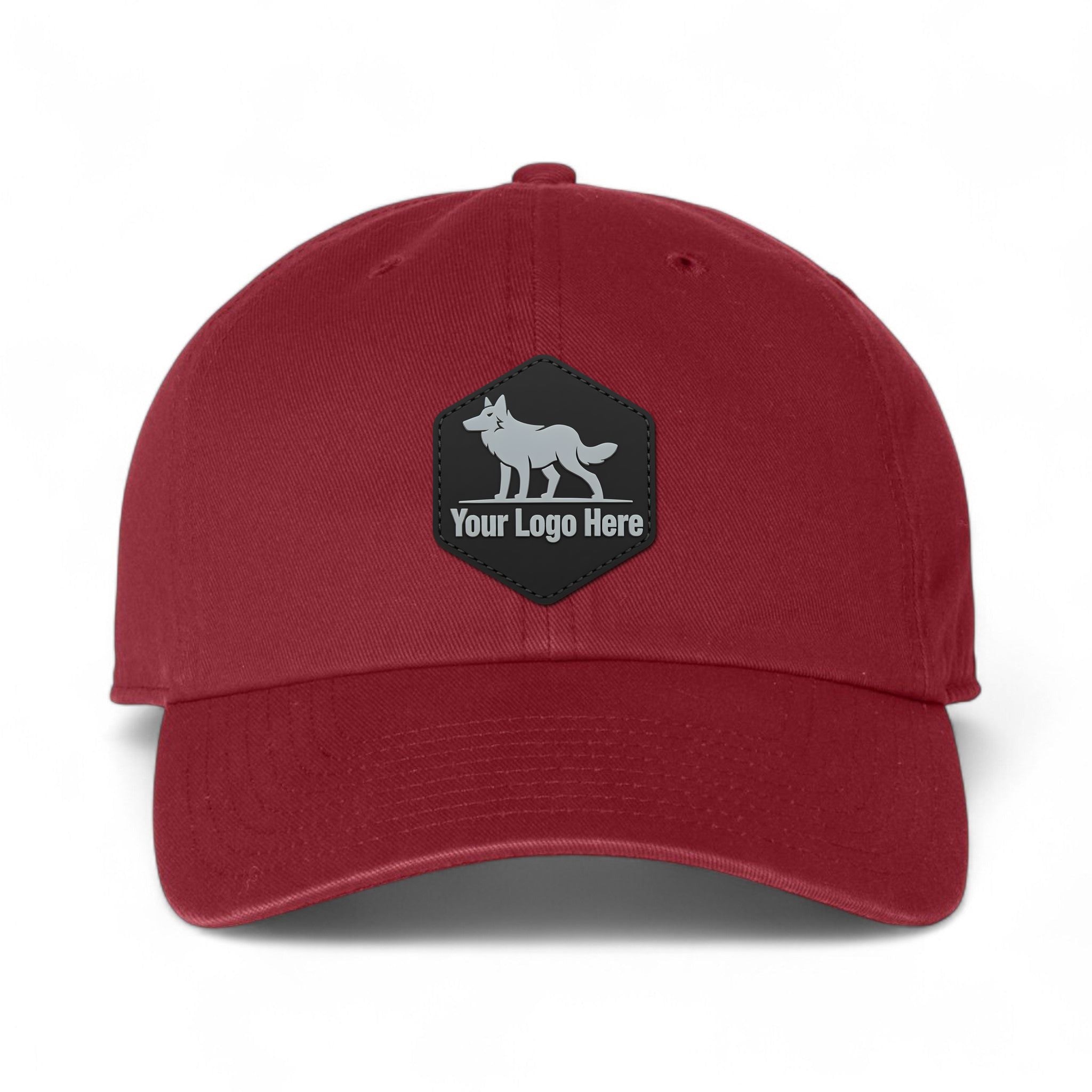 PVC patch preview of 47 Brand 4700 custom hat in cardinal