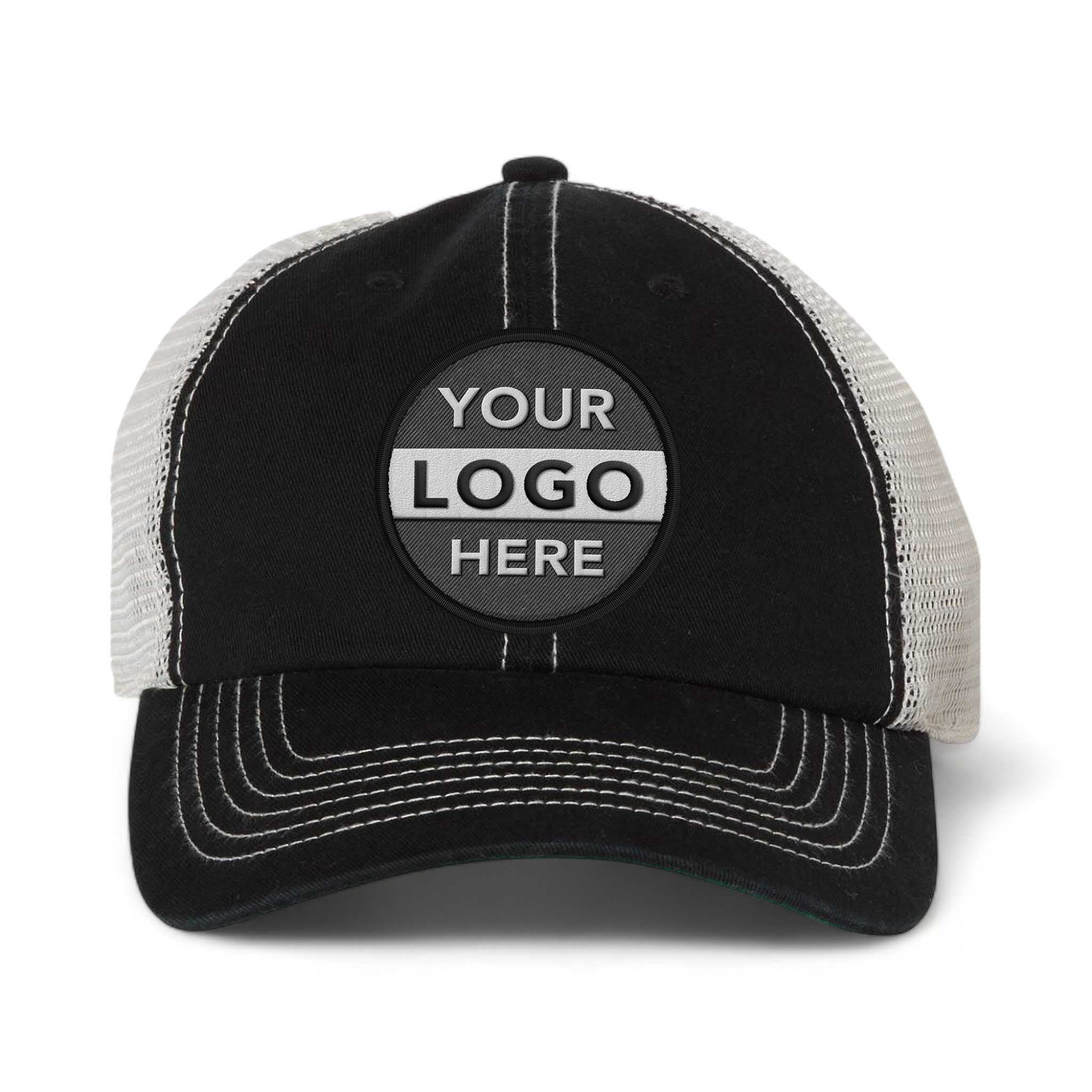 47 Brand 4710 custom embroidered patch hat in black and stone