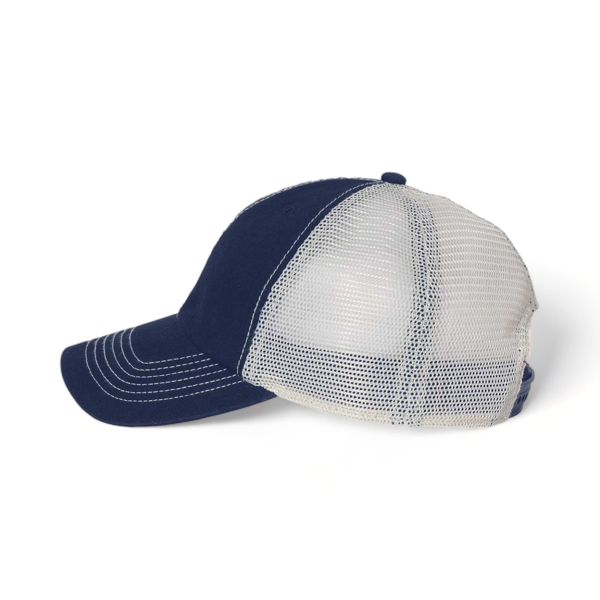 Side view of 47 Brand 4710 custom hat in navy and stone