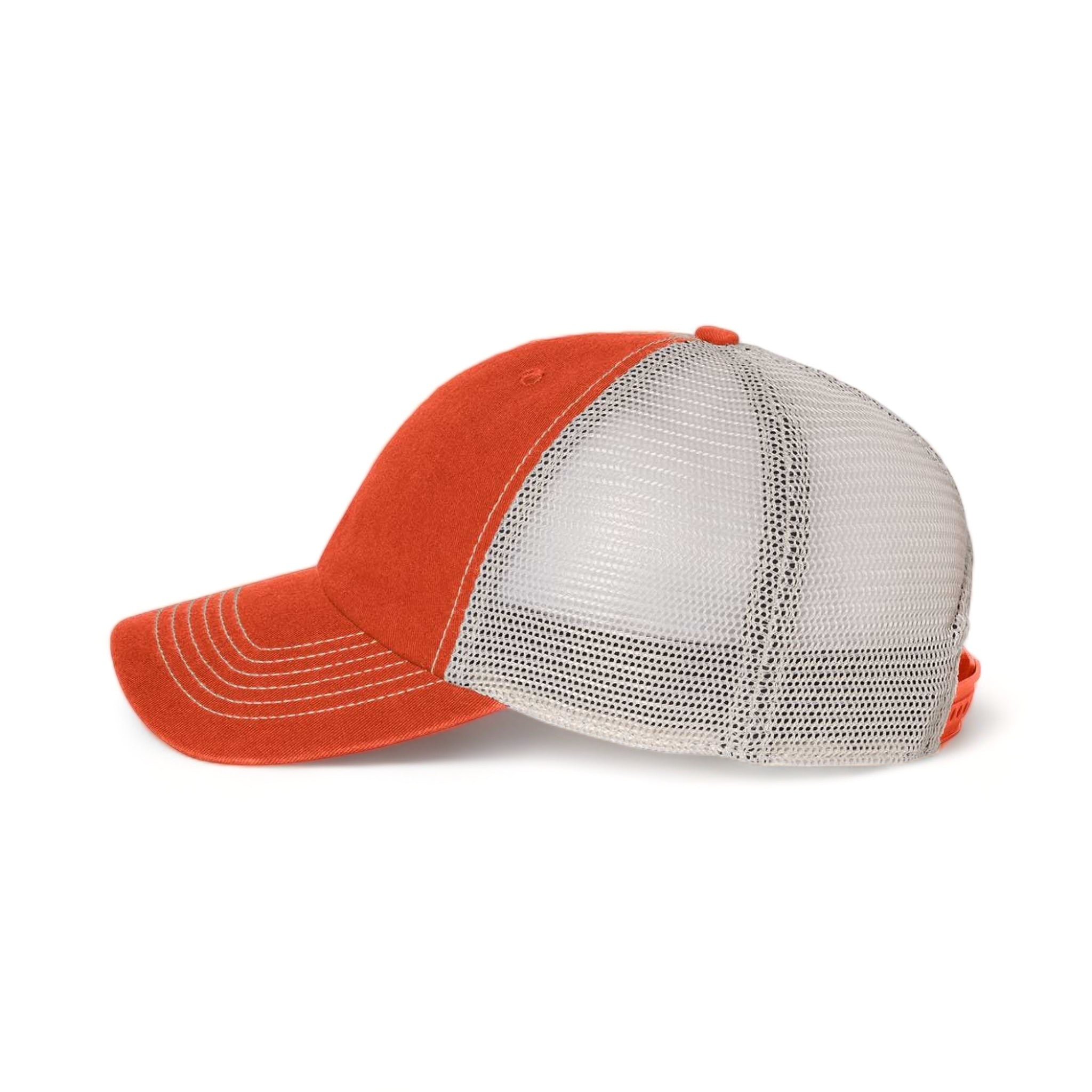 Side view of 47 Brand 4710 custom hat in orange and stone