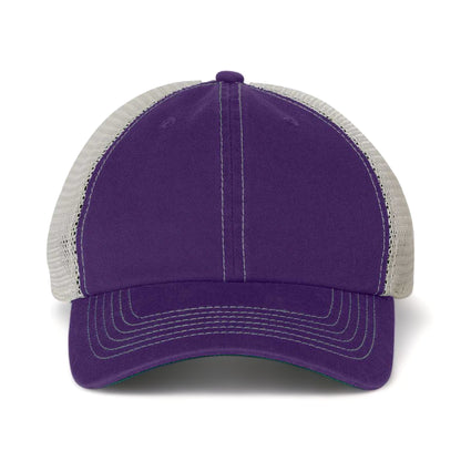 Front view of 47 Brand 4710 custom hat in purple and stone