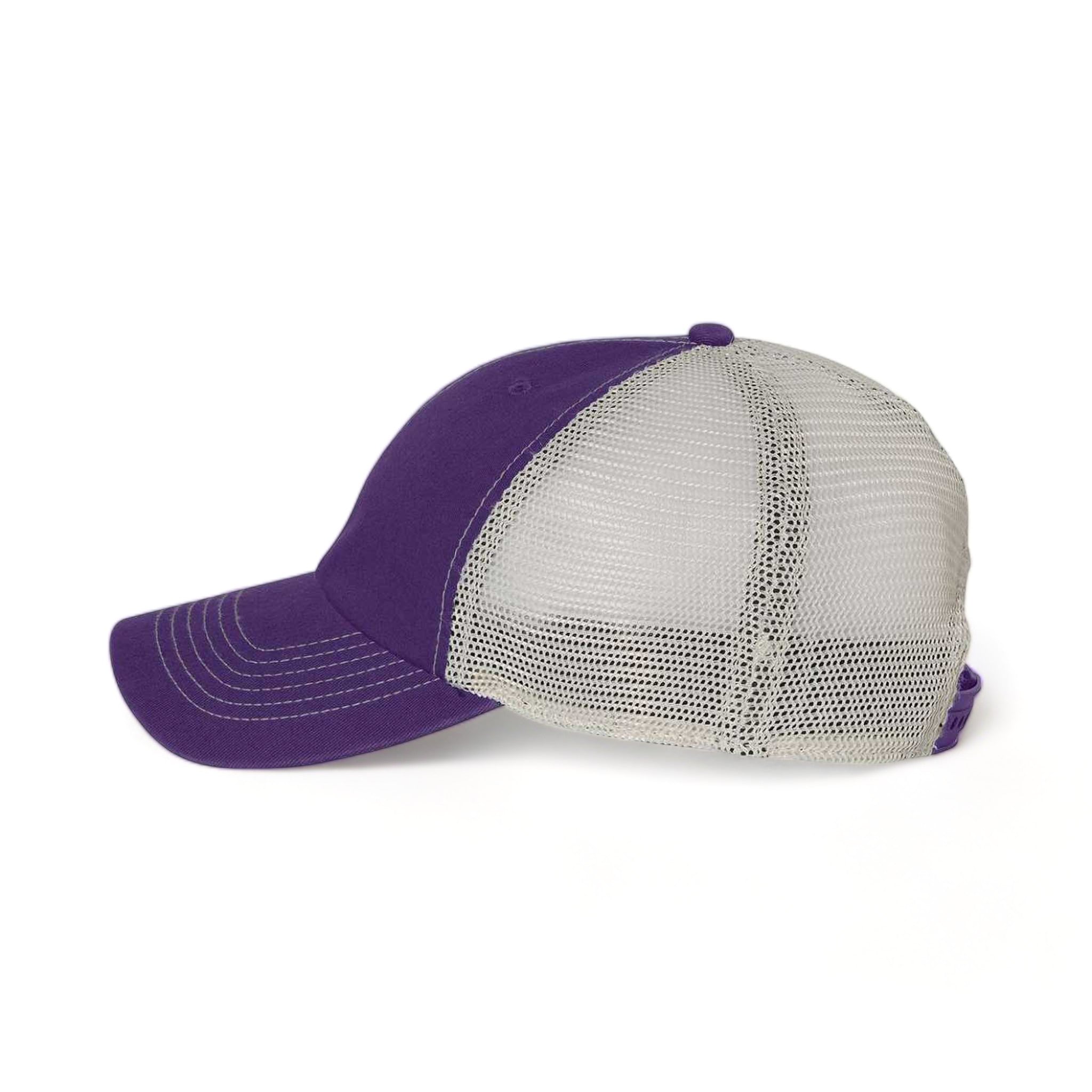 Side view of 47 Brand 4710 custom hat in purple and stone