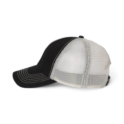 Left side view of 47 Brand 4710 custom hat in black and stone