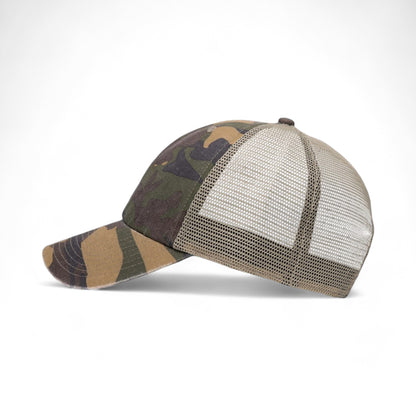 Left side view of 47 Brand 4710 custom hat in camo green