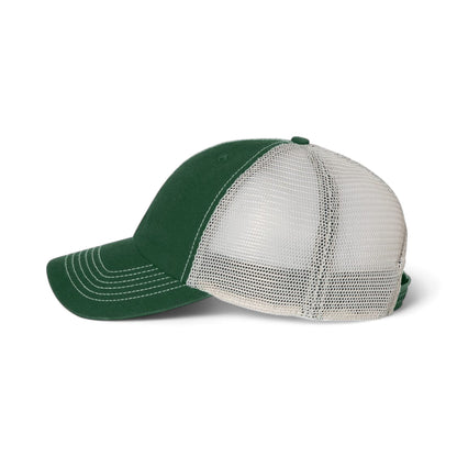 Left side view of 47 Brand 4710 custom hat in dark green and stone