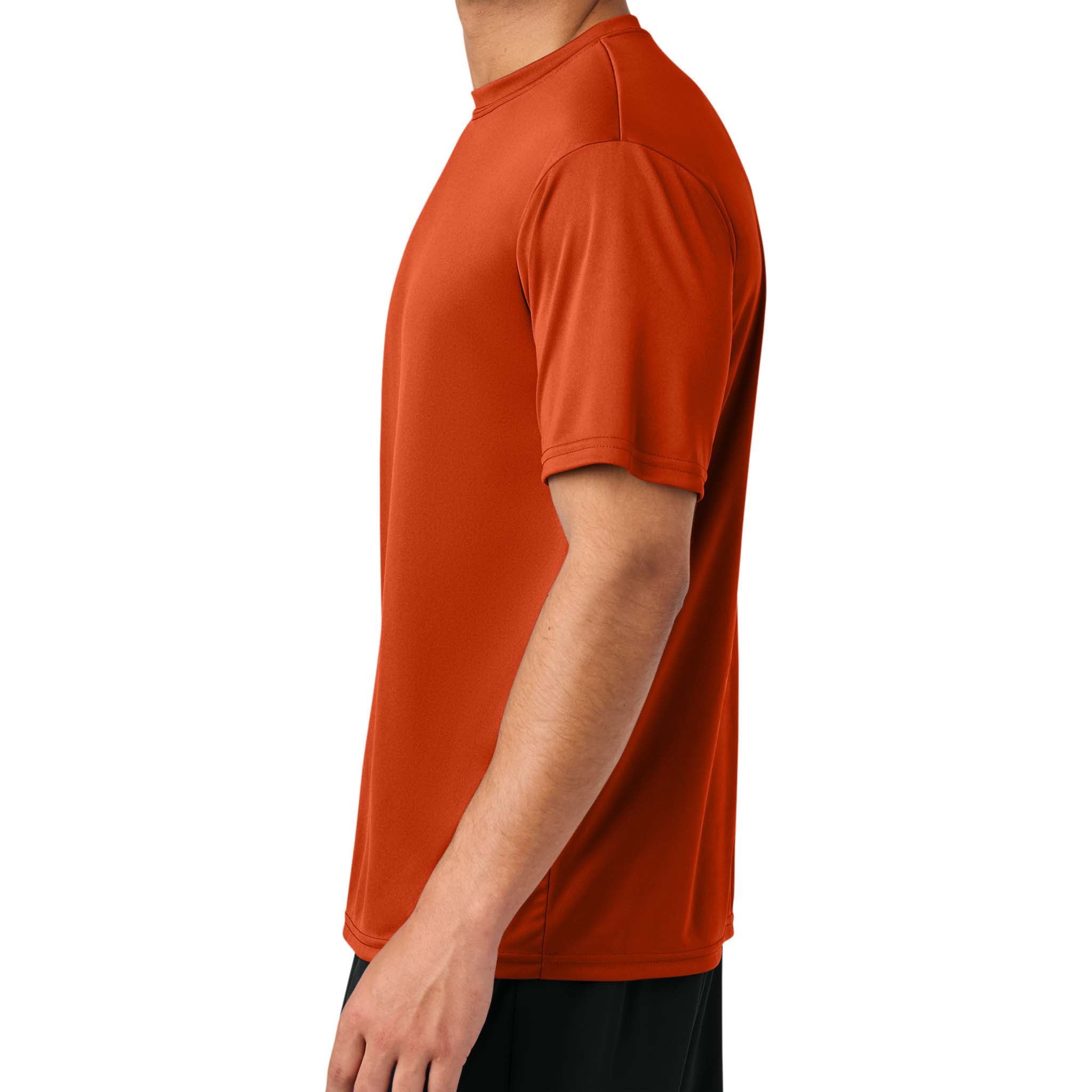 A4 N3142 custom short sleeve t-shirt in athletic orange, left side view