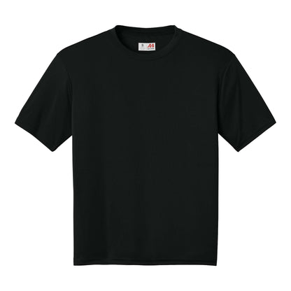 A4 N3142 custom short sleeve t-shirt in black, front view