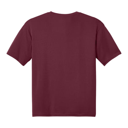 A4 N3142 custom short sleeve t-shirt in cardinal, back view