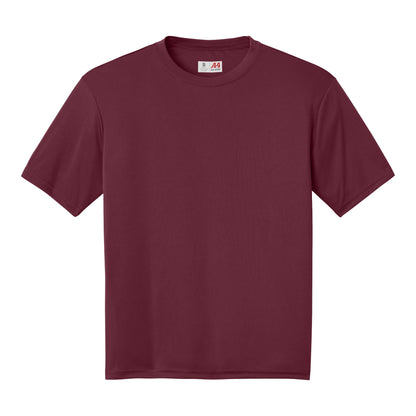 A4 N3142 custom short sleeve t-shirt in cardinal, front view