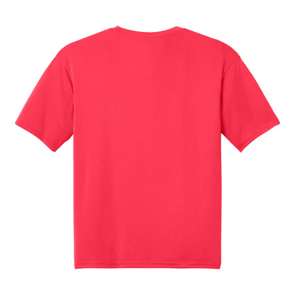 A4 N3142 custom short sleeve t-shirt in coral, back view