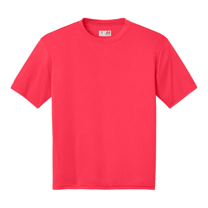 A4 N3142 custom short sleeve t-shirt in coral, front view