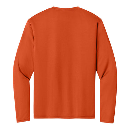 A4 N3165 custom long sleeve t-shirt in athletic orange, back view