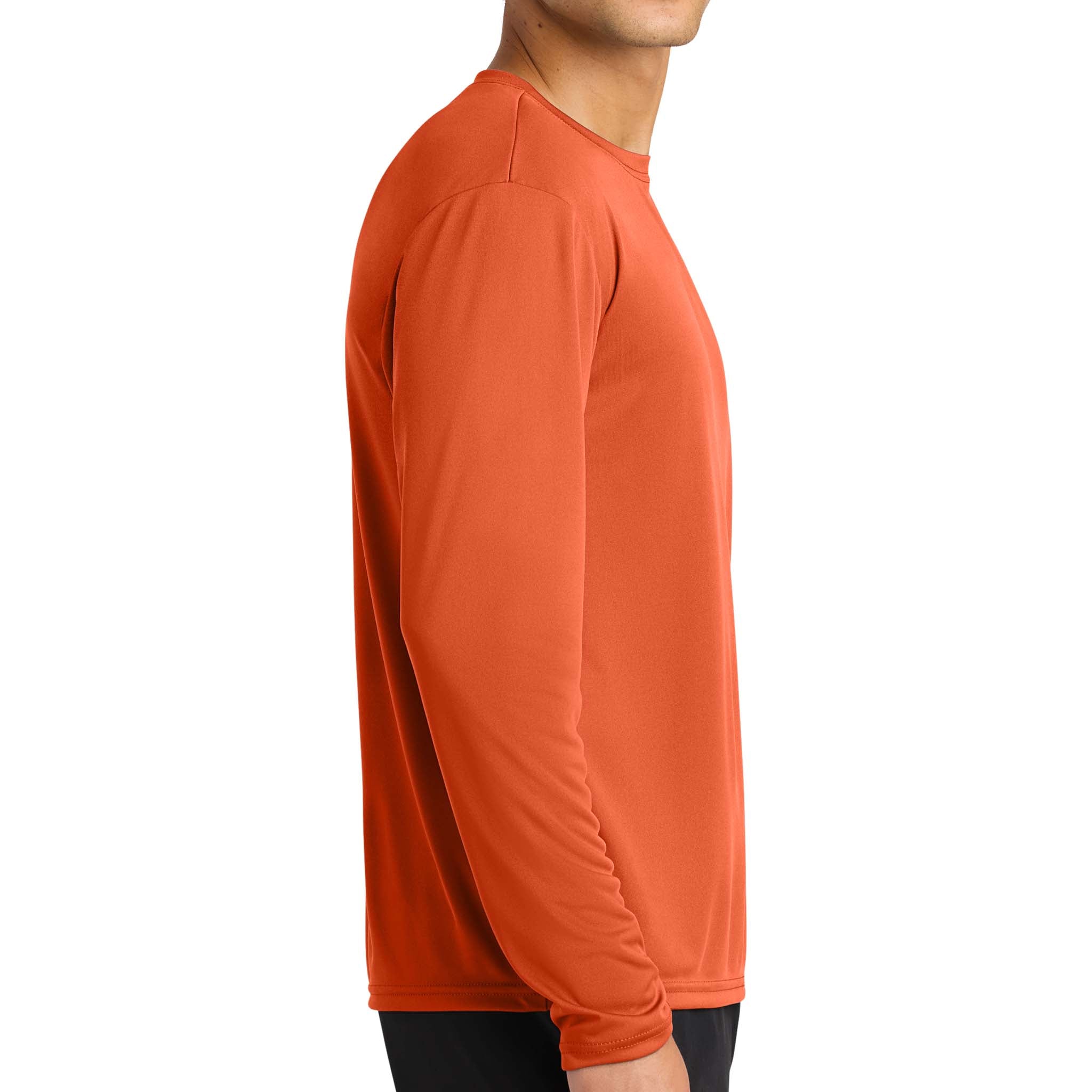 A4 N3165 custom long sleeve t-shirt in athletic orange, right side view