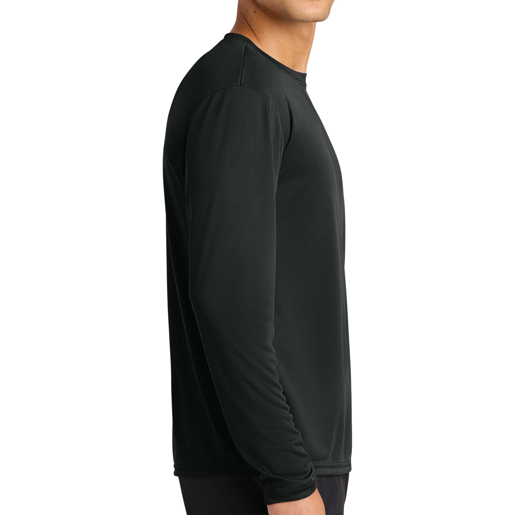 A4 N3165 custom long sleeve t-shirt in black, right side view