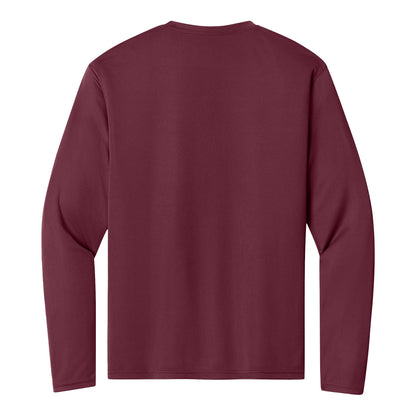 A4 N3165 custom long sleeve t-shirt in cardinal, back view