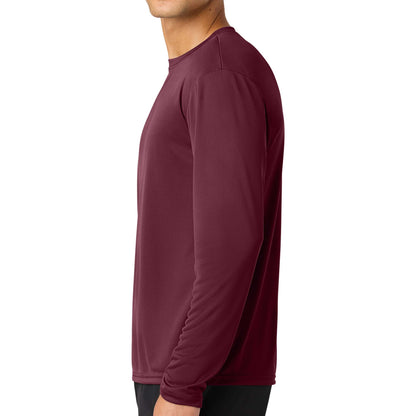 A4 N3165 custom long sleeve t-shirt in cardinal, left side view