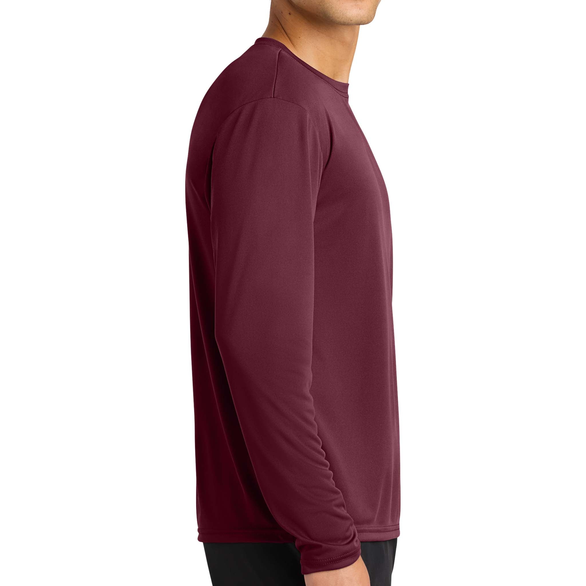 A4 N3165 custom long sleeve t-shirt in cardinal, right side view